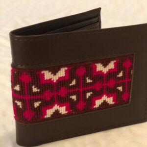 brown leather wallet with traditional touch